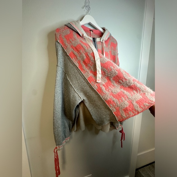 Free People Alpaca My Bags Hoodie Womens XS Sweatshirt Hi Lo Oversize Boho Rare - Picture 12 of 17